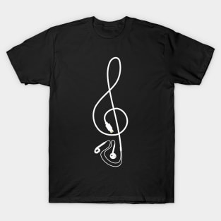 Earpods headphones in the shape of a musical treble clef with the iconic Lightning connector T-Shirt